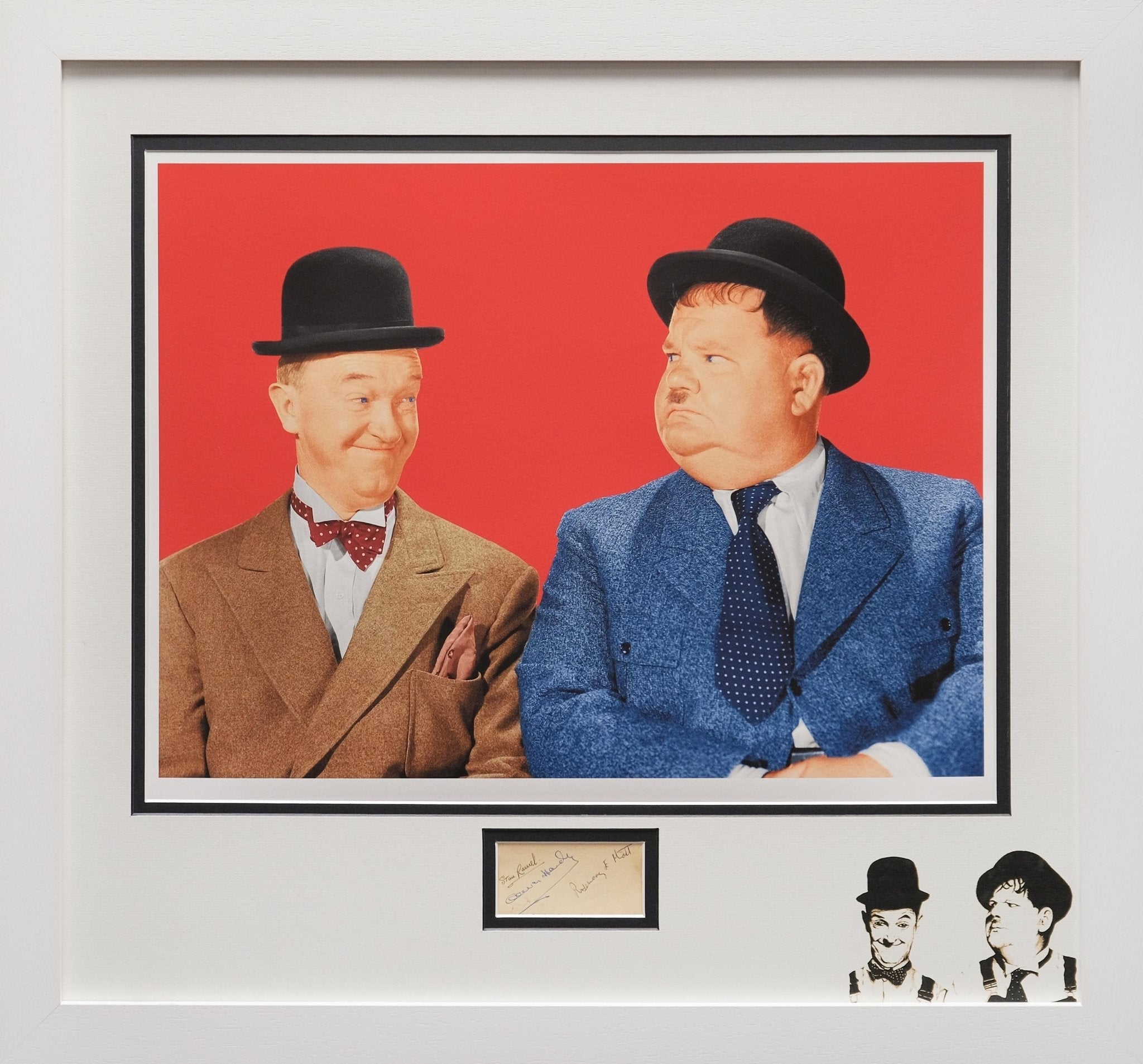Laurel and Hardy Signed Photograph Display - Memorabilia Framers Shop